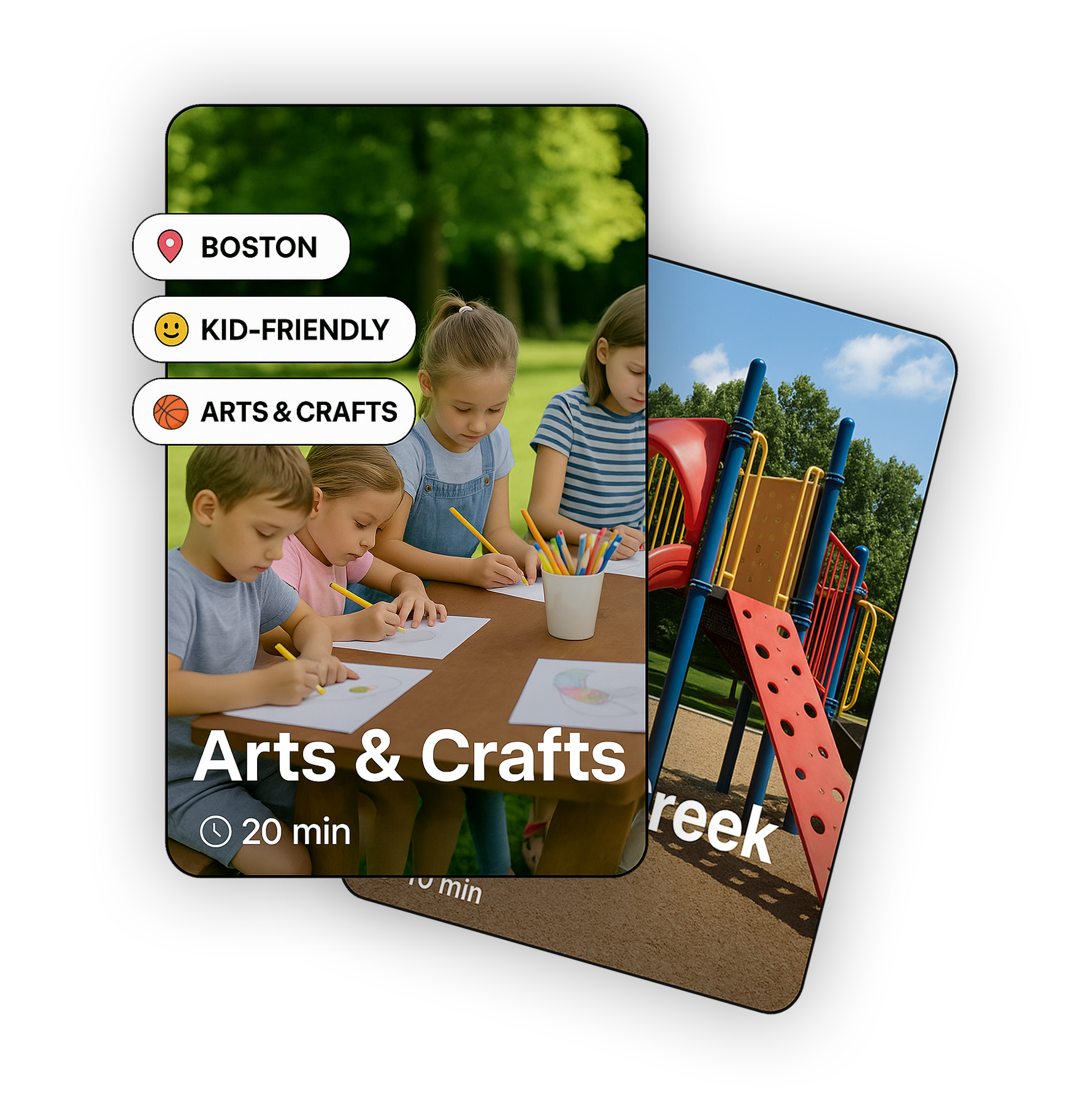 Totsy app showing Arts & Crafts activities for kids